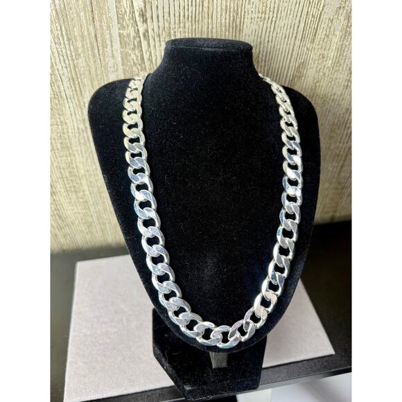 NEW 19" Long, 12mm Thick - Miami Cuban w/ 925 Silver Stamp - Picture 2 of 7